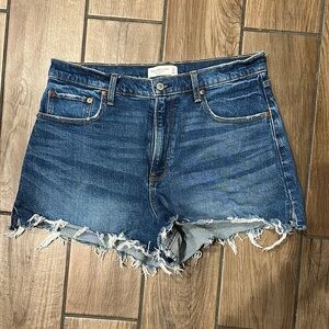 Abercrombie & Fitch Blue Jean Shorts with High-Waisted Cut-Off Style